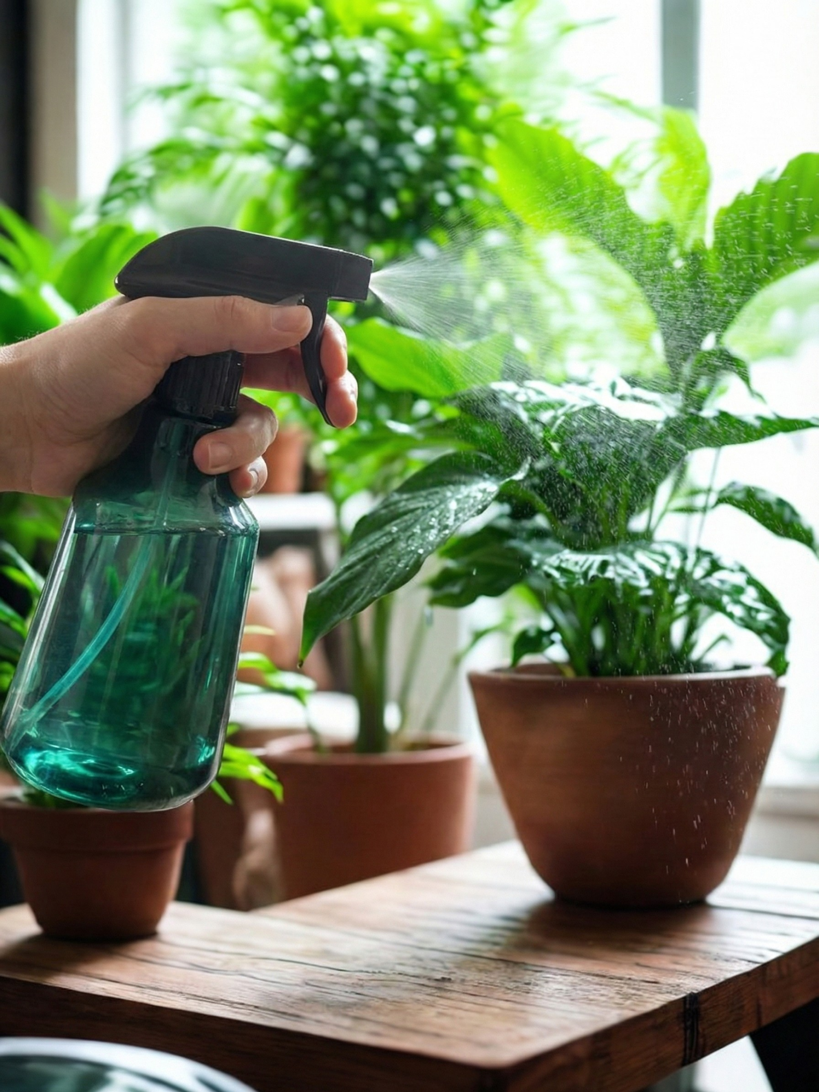 Durable plant care pressure sprayer for terrariums and moss – 500ml green