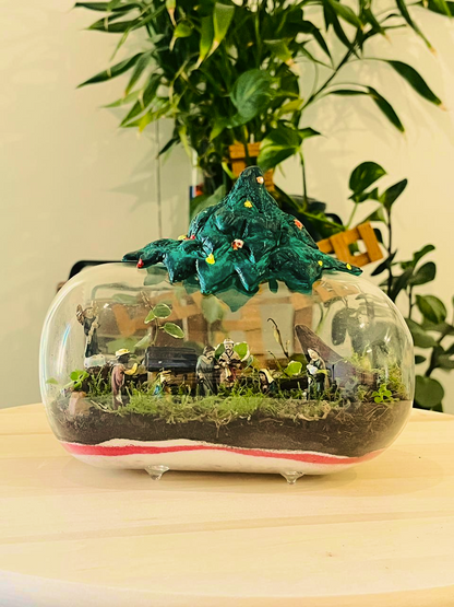 Faith inspired Christmas crib terrarium with Jesus Mary and Joseph- Lilli Plants Dubai 
