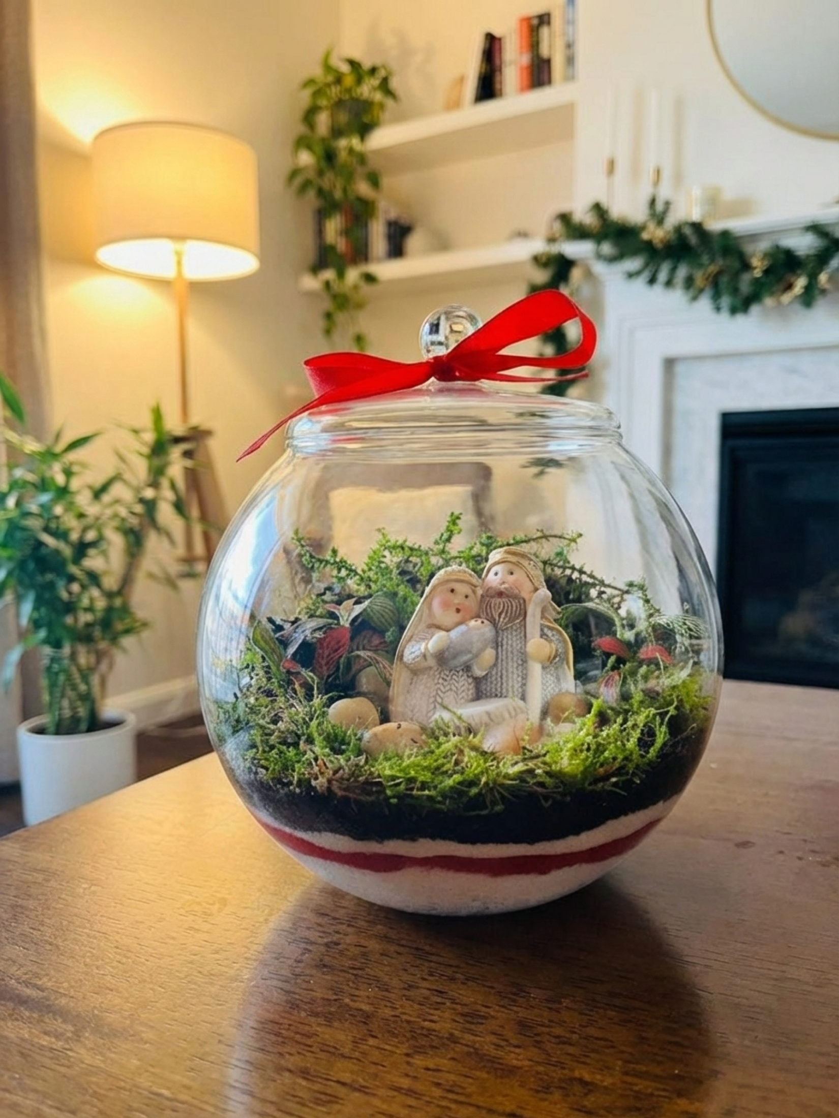 Premium Christmas nativity terrarium made by Lilli Plants, one of the best terrarium makers in Dubai