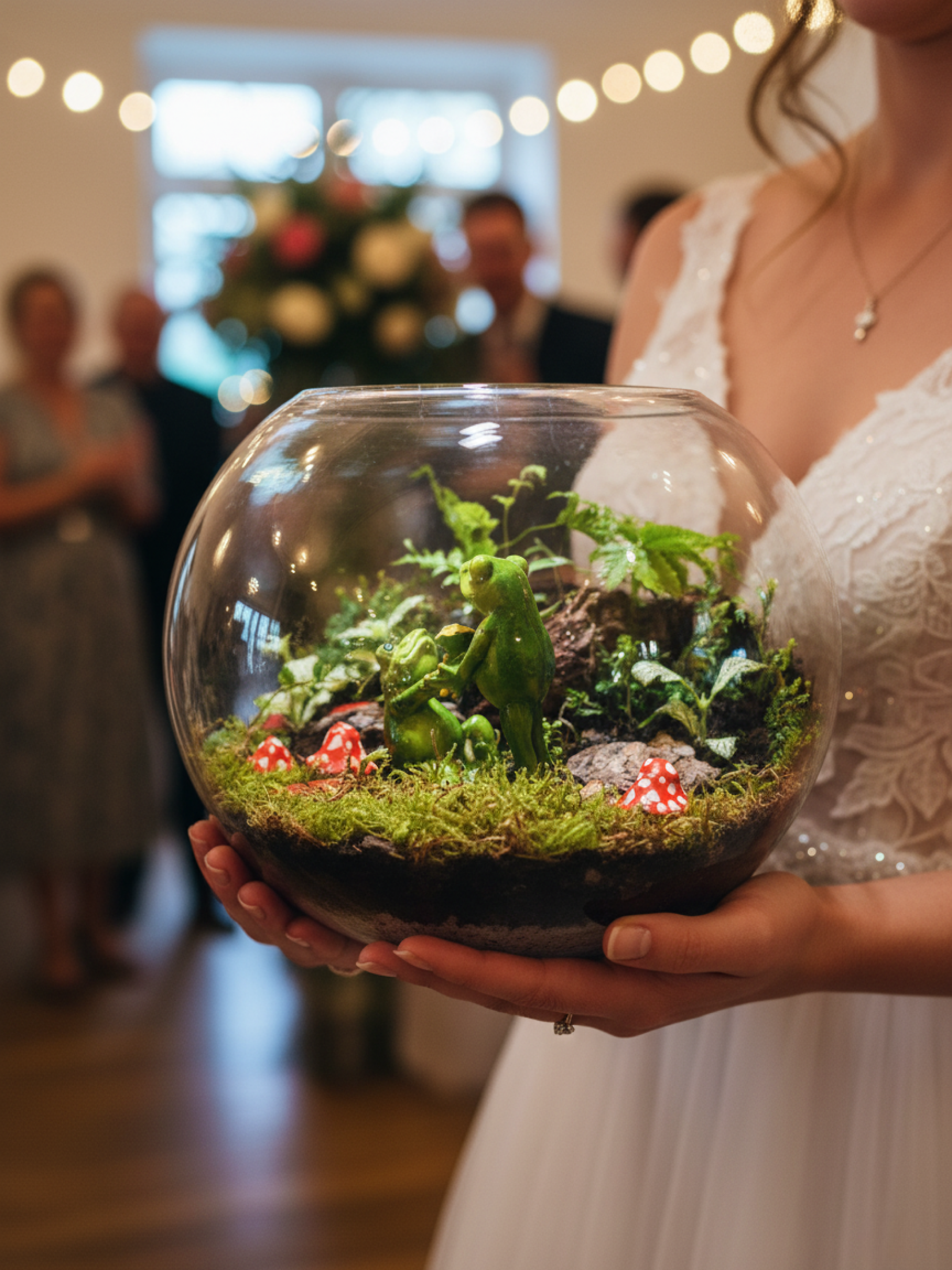 A lush forest-style terrarium featuring variegated indoor plants, premium moss, and decorative elements. Designed by Lilli Plants, the leader in best indoor plants and Dubai’s best indoor transformations.