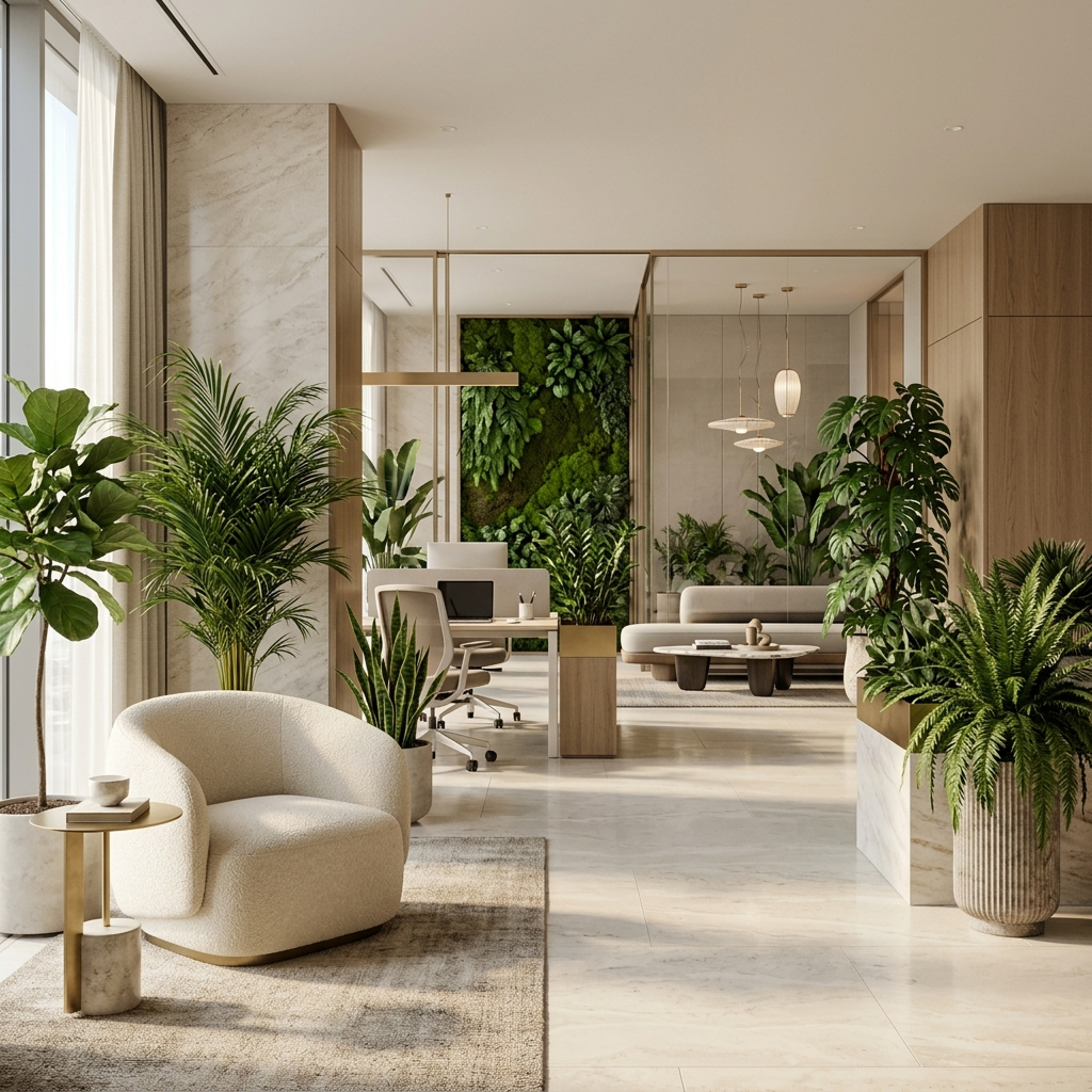 natural green interior changes and design in dubai
