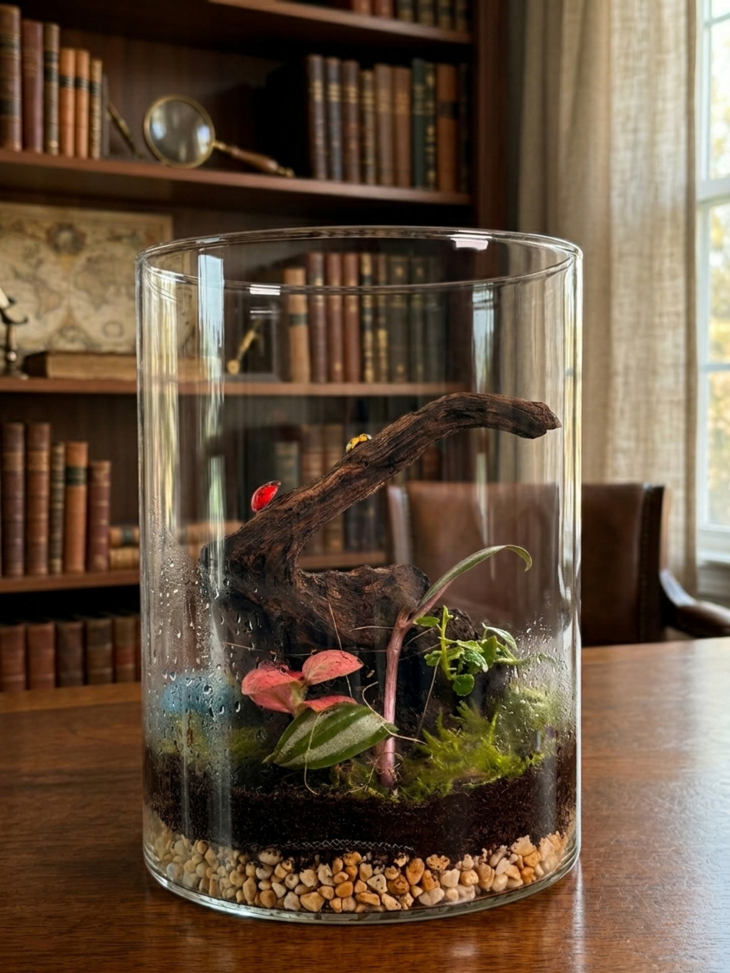 premium indoor terrarium Dubai by Lilli Plants with curved wood design