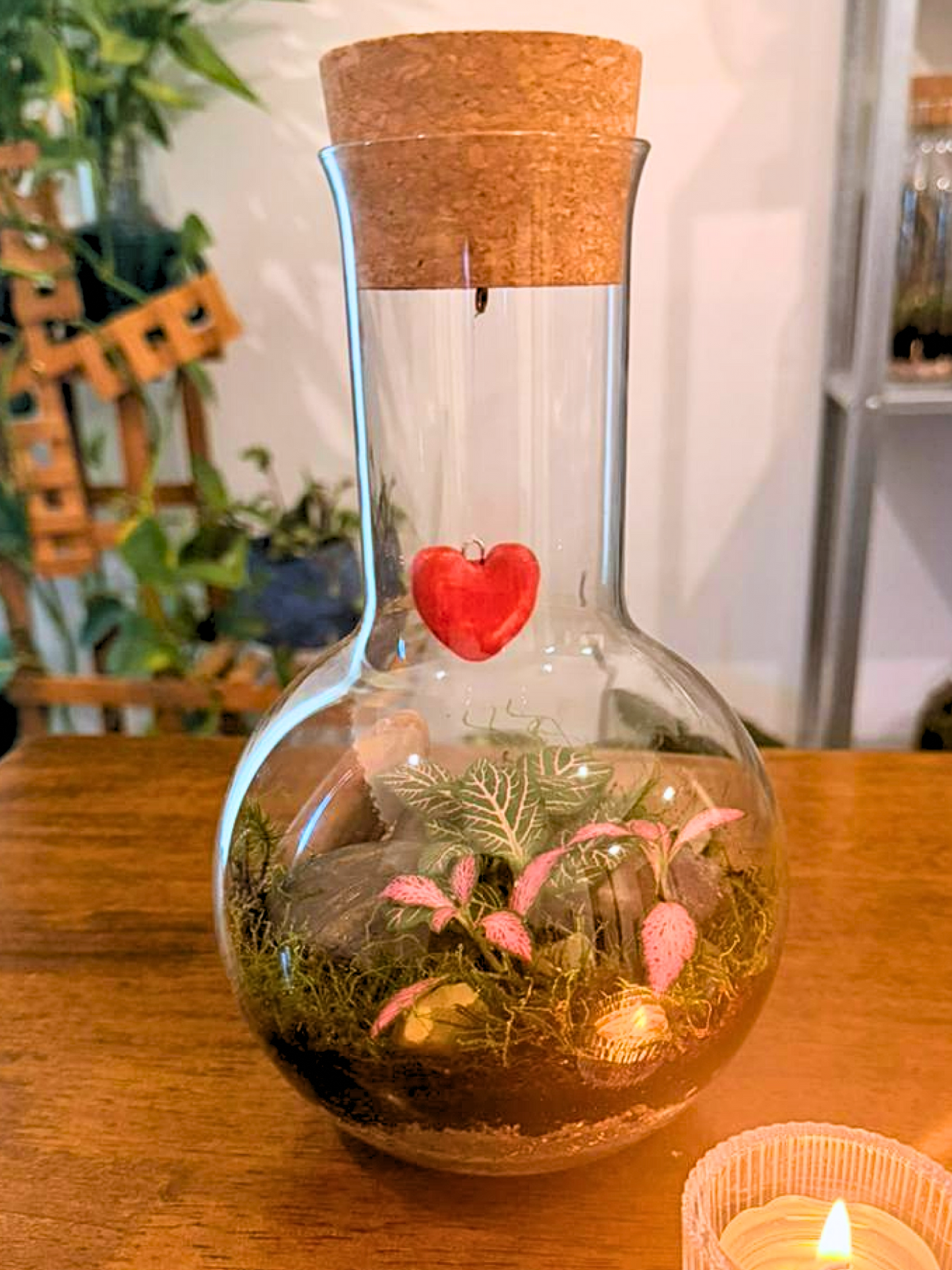 Valentine’s Day Heartbound Love Terrarium in glass bowl by Lilli Plants UAE