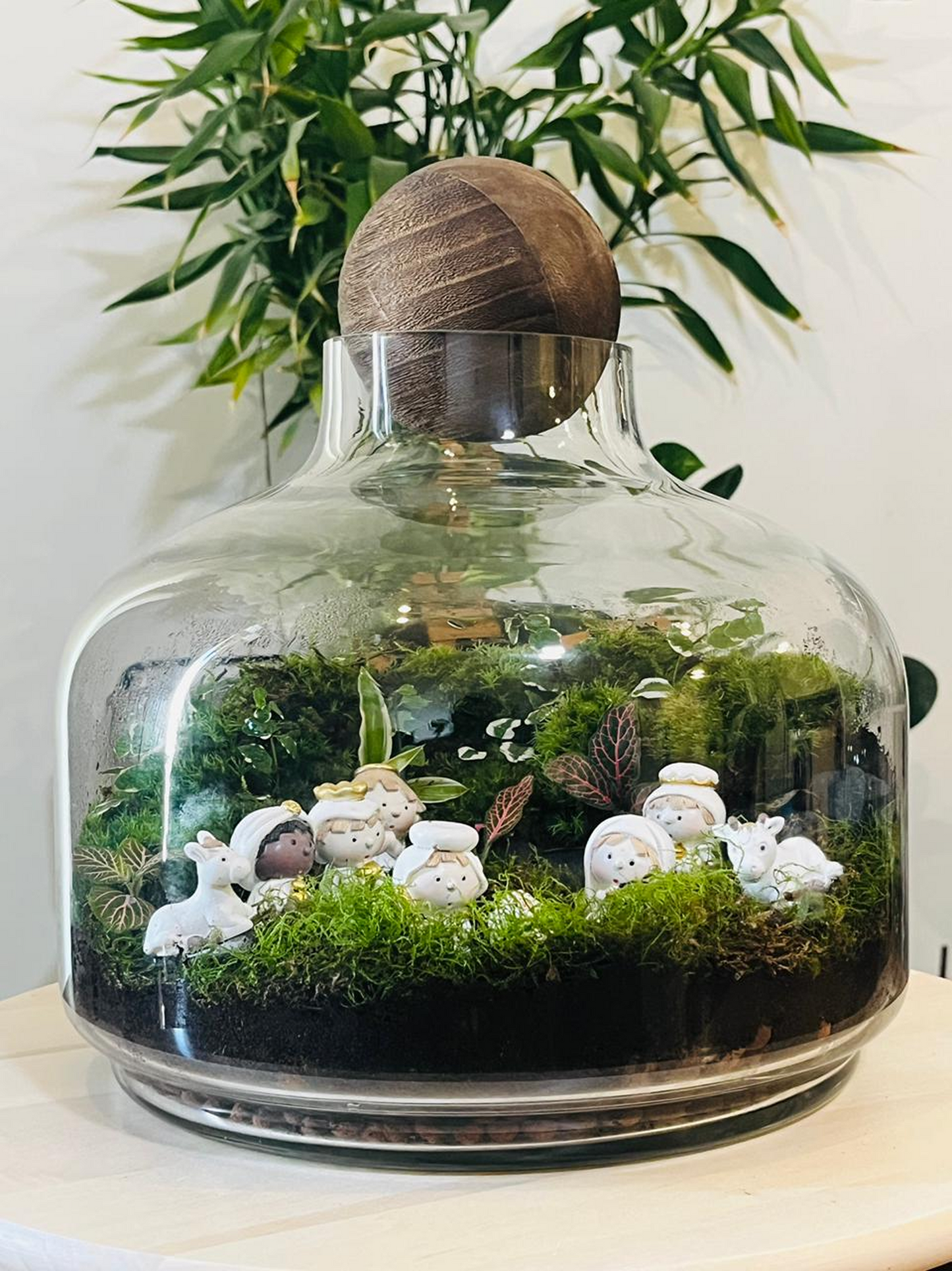 Luxury living Christmas gift terrarium featuring Nativity scene in Dubai