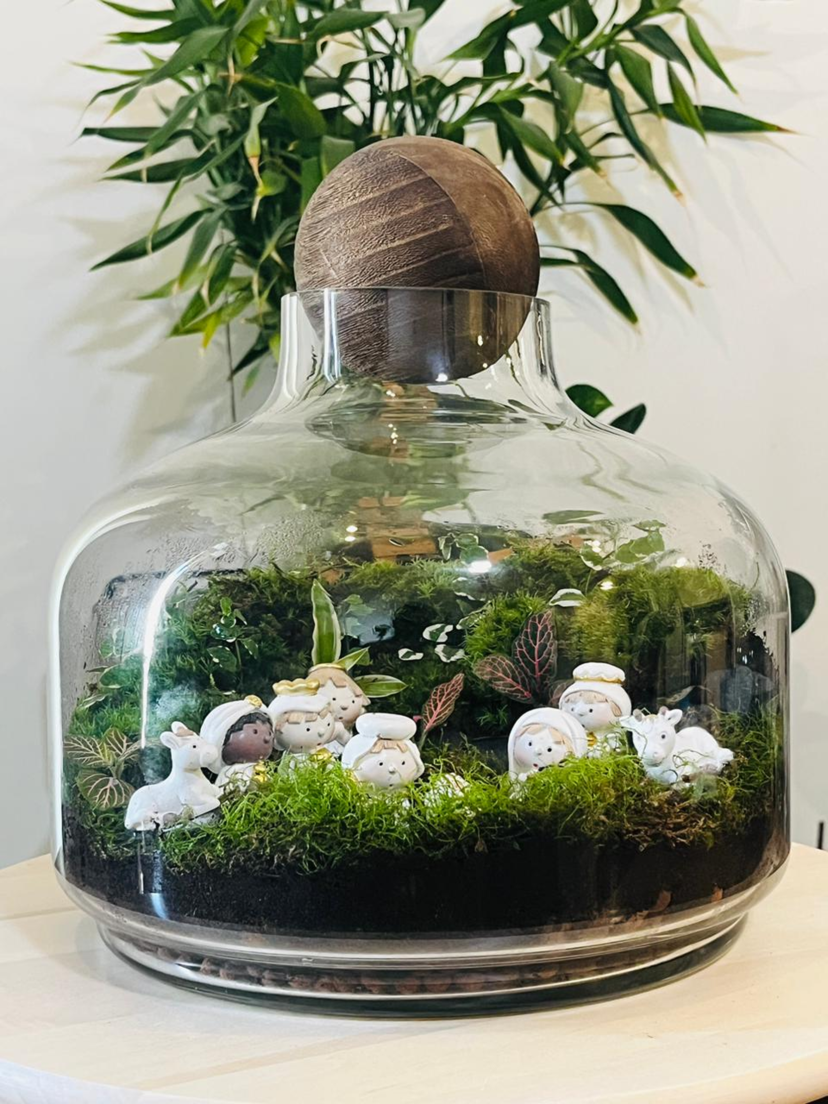 Luxury living Christmas gift terrarium featuring Nativity scene in Dubai