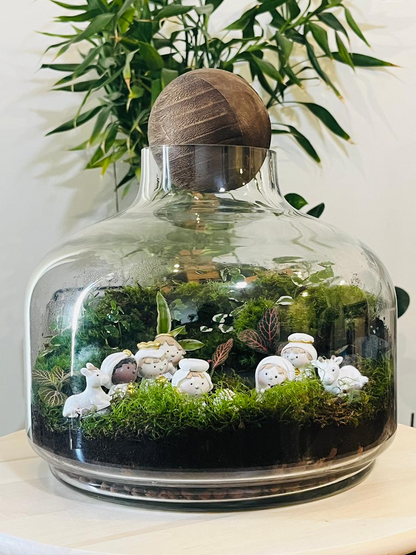 Luxury living Christmas gift terrarium featuring Nativity scene in Dubai