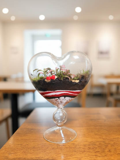 Heart-shaped Love Bloom Terrarium – premium living gift for Valentine’s Day in UAE