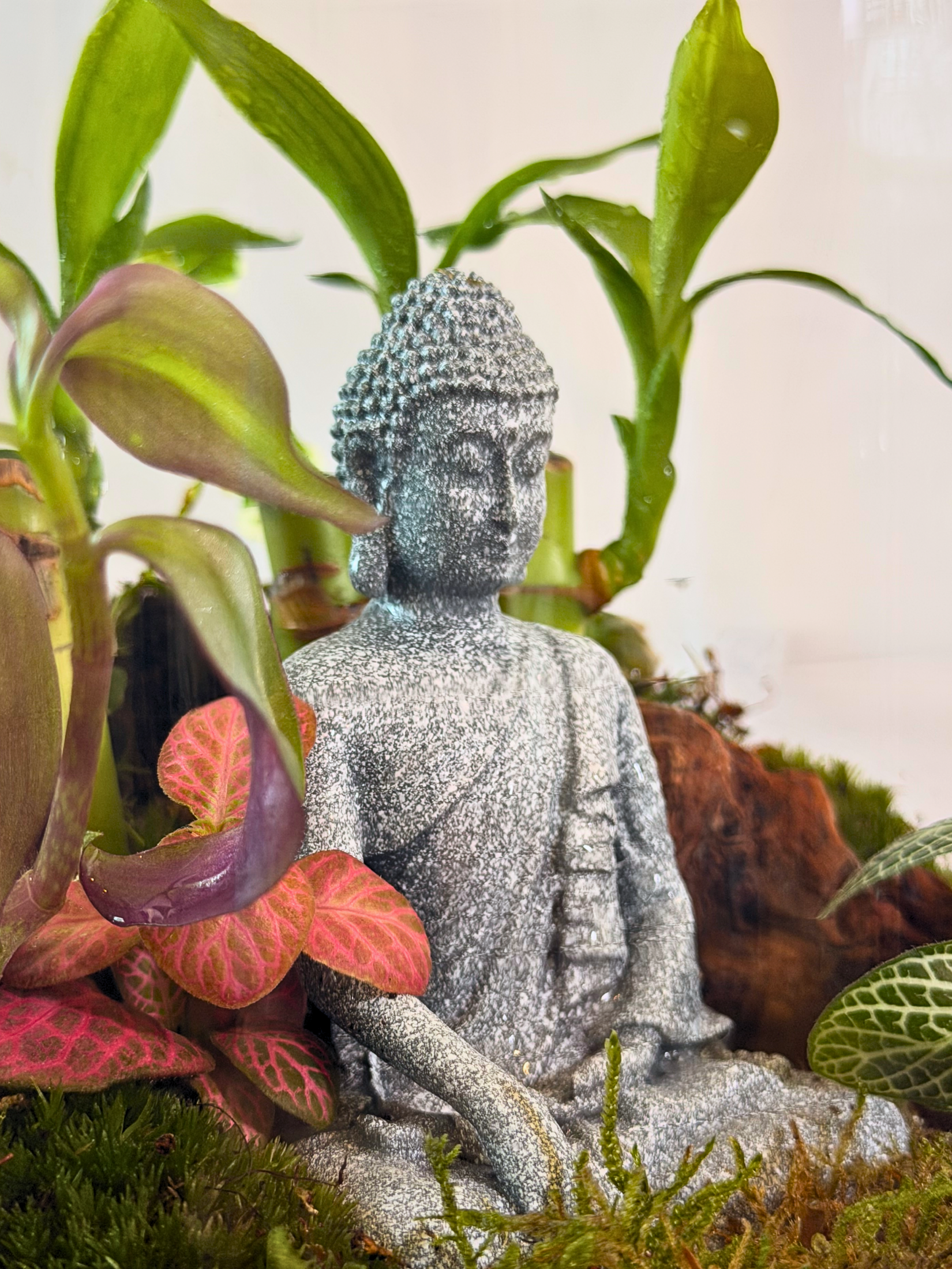 Premium glass terrarium with Buddha centerpiece for home decor Dubai