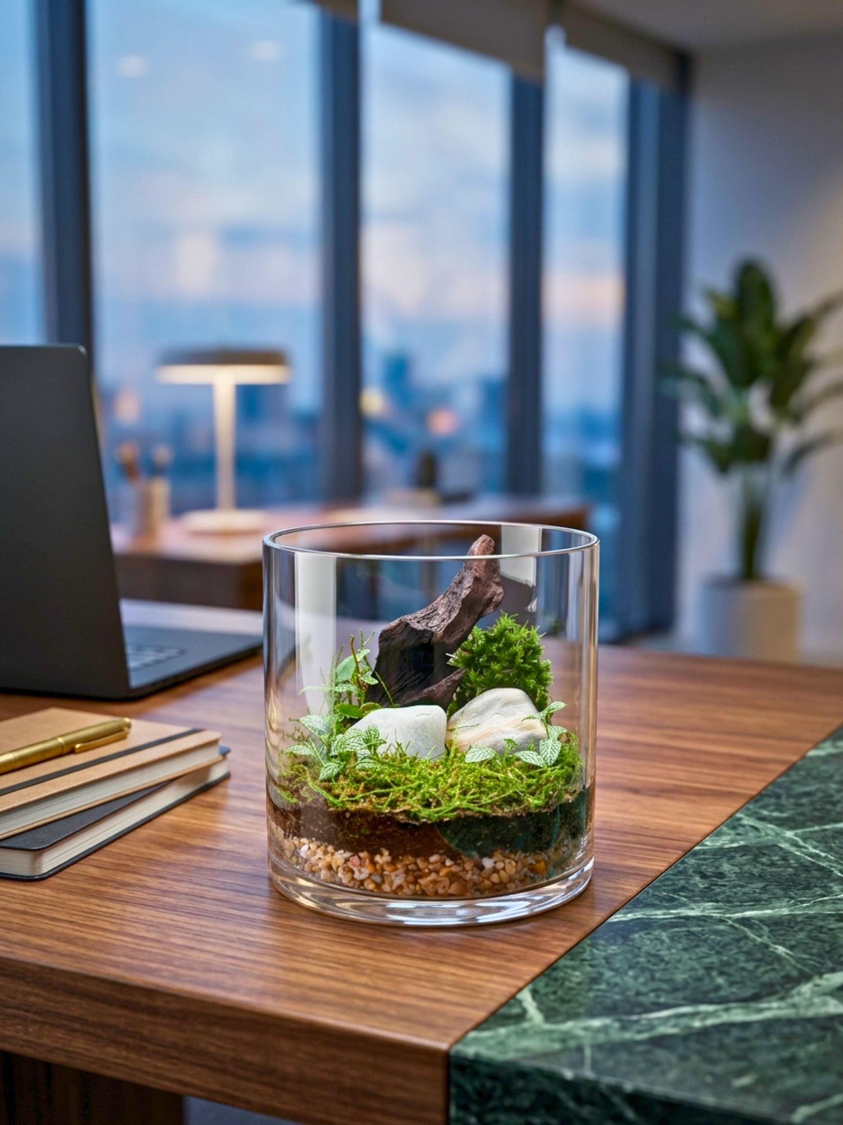 handcrafted mini terrarium Dubai with Fittonia and Ficus pumila variegated- cheap terrarium and best terrarium