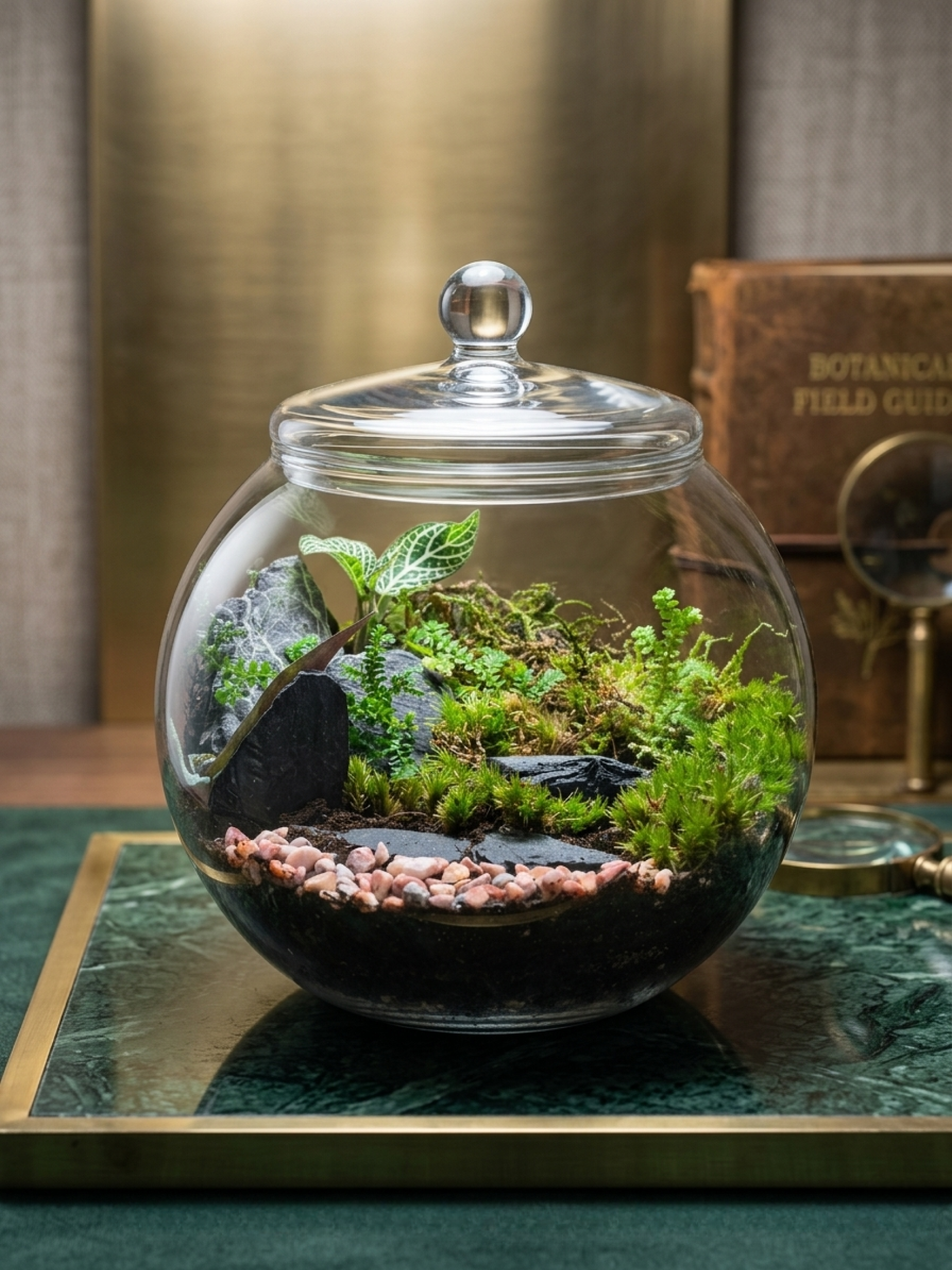 Glass terrarium with plants Dubai