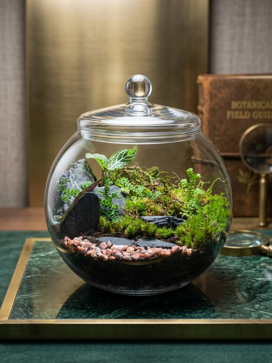 Glass terrarium with plants Dubai