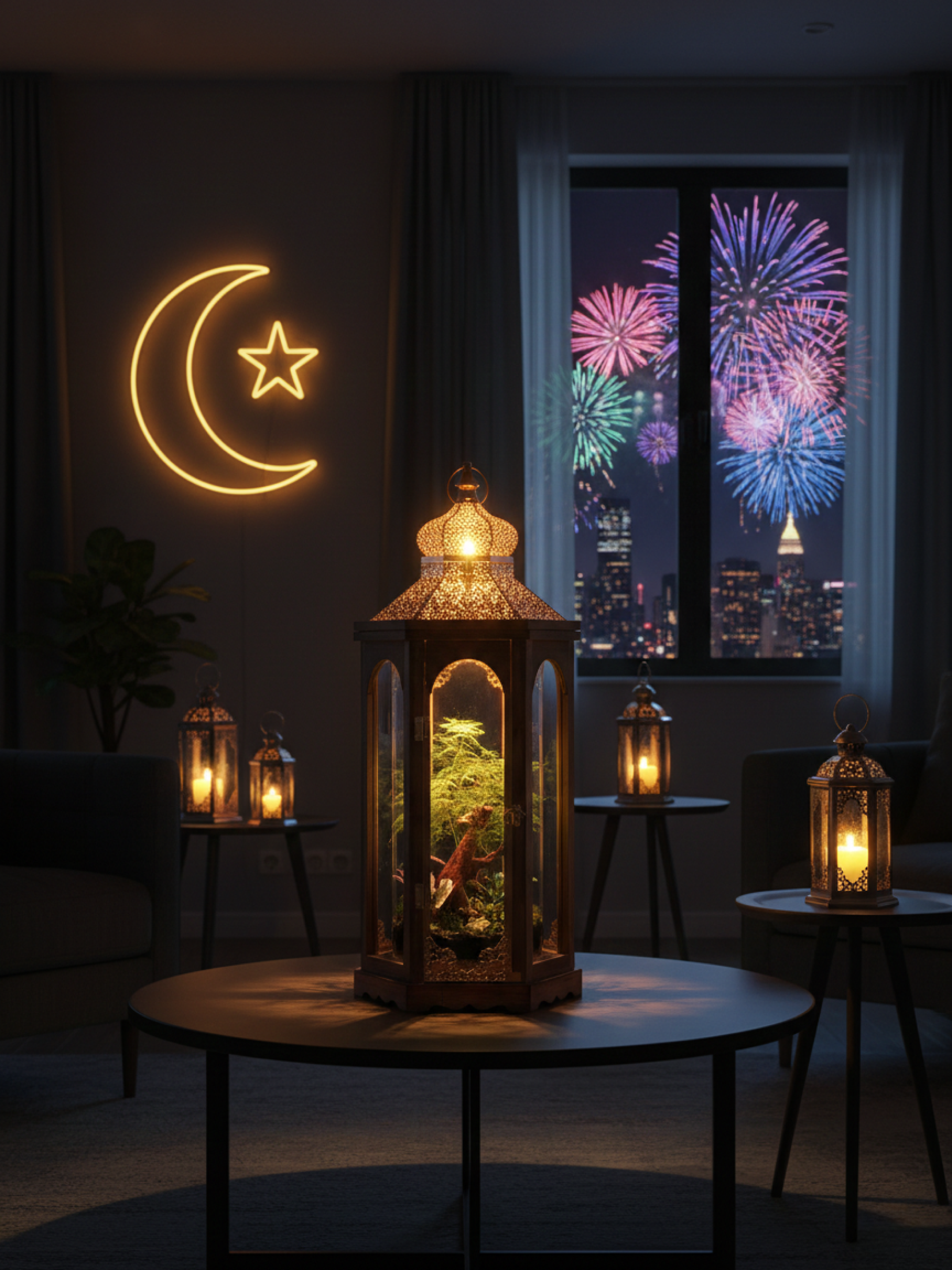 Exclusive Ramadan terrarium lantern centerpiece sustainable Eid gift Dubai