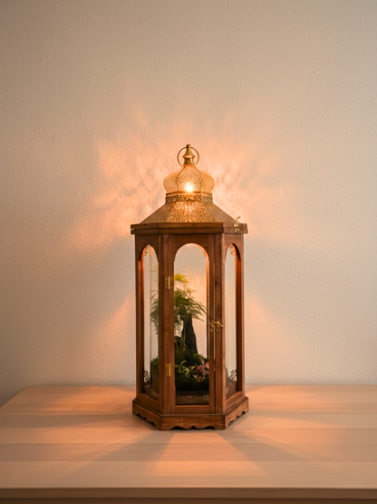 Large Arabic lantern terrarium sustainable Eid gift UAE exclusive design