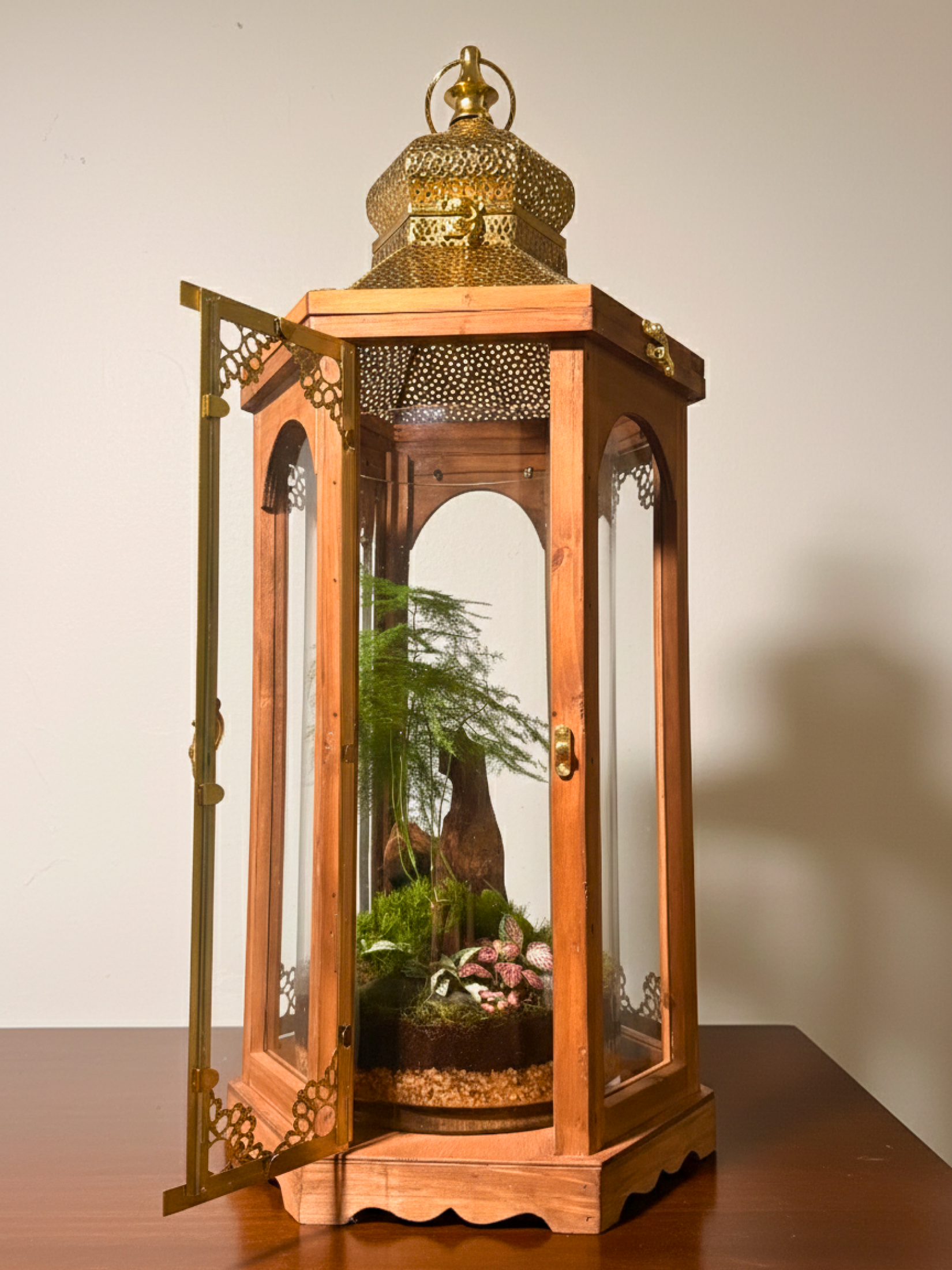 Handcrafted Arabic lantern terrarium premium Eid gift Lilli Plants Dubai