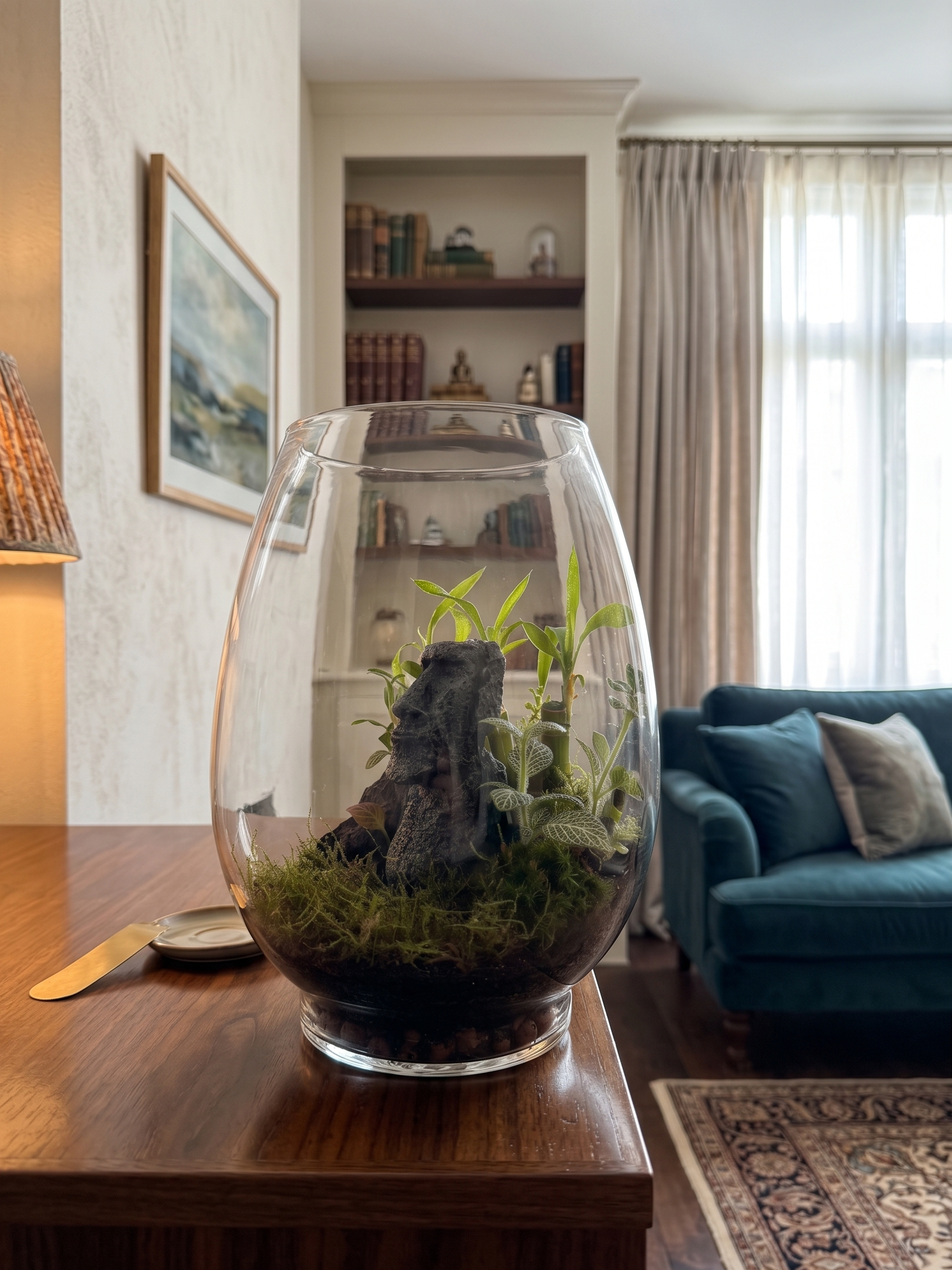 Rapa Nui Easter Island glass terrarium ideal for corporate gifting and home decor in UAE