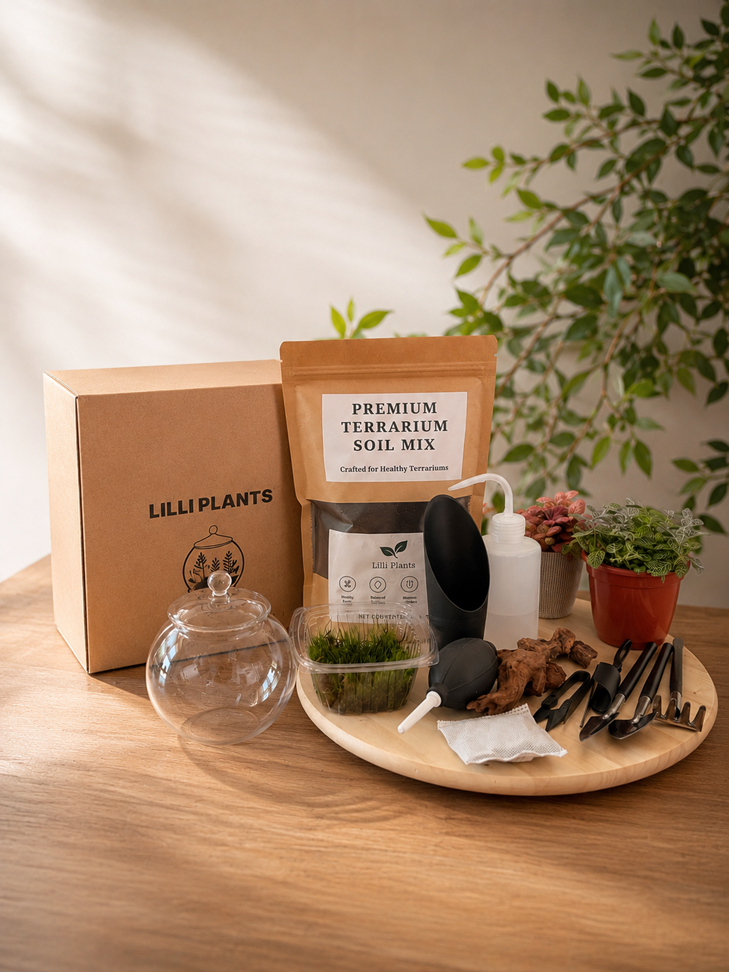 Complete DIY terrarium kit with bowl. beginner Terrarium kit Dubai