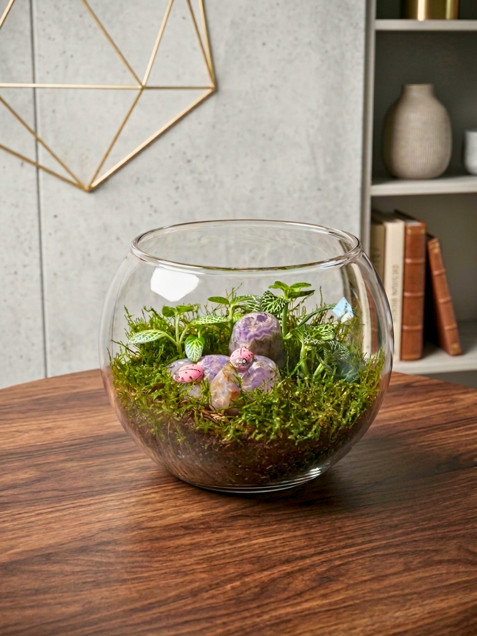 Crystal Bloom Mini Terrarium UAE premium handcrafted terrarium for home décor and gifting