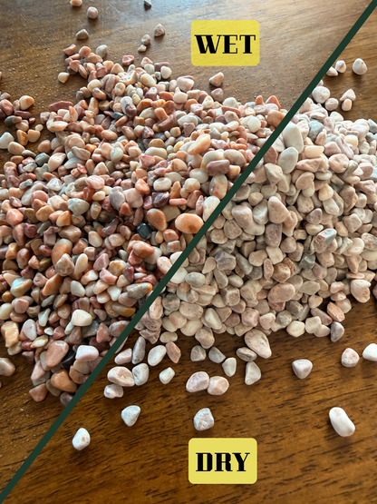 Decorative drainage pebbles in terracotta river stones, ideal for terrariums, aquascaping, and indoor plant arrangements