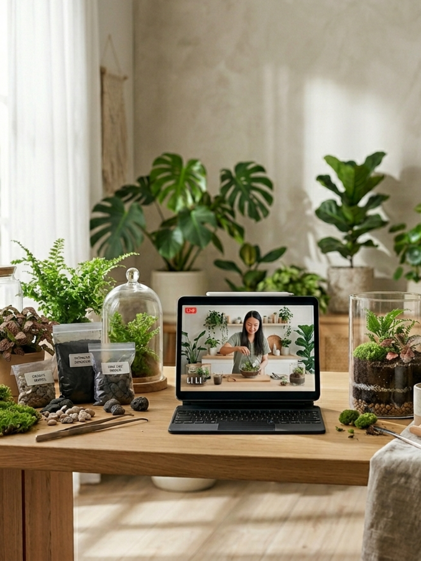 Home Terrarium Experience by Lilli Plants featuring a live online workshop for plant lovers and beginners around the world.