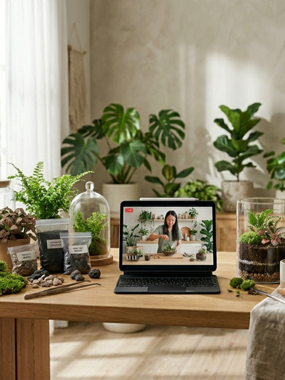 Home Terrarium Experience by Lilli Plants featuring a live online workshop for plant lovers and beginners around the world.