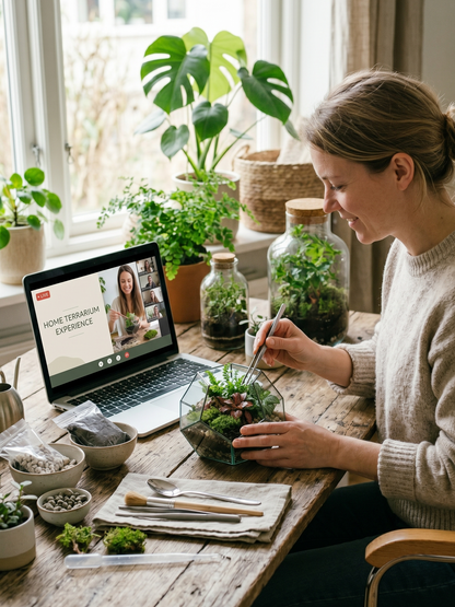 Learn terrarium building online with live guidance from Lilli Plants, a leading ecosystem design studio based in Dubai, UAE.