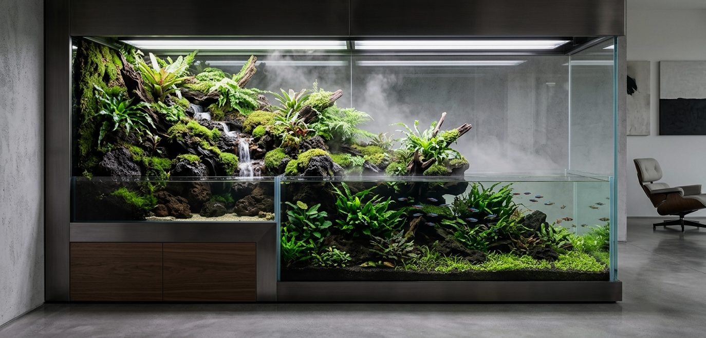Professional aquarium maintenance service by Lilli Plants ensuring crystal-clear water, healthy fish, and long-term ecosystem stability in Dubai.
