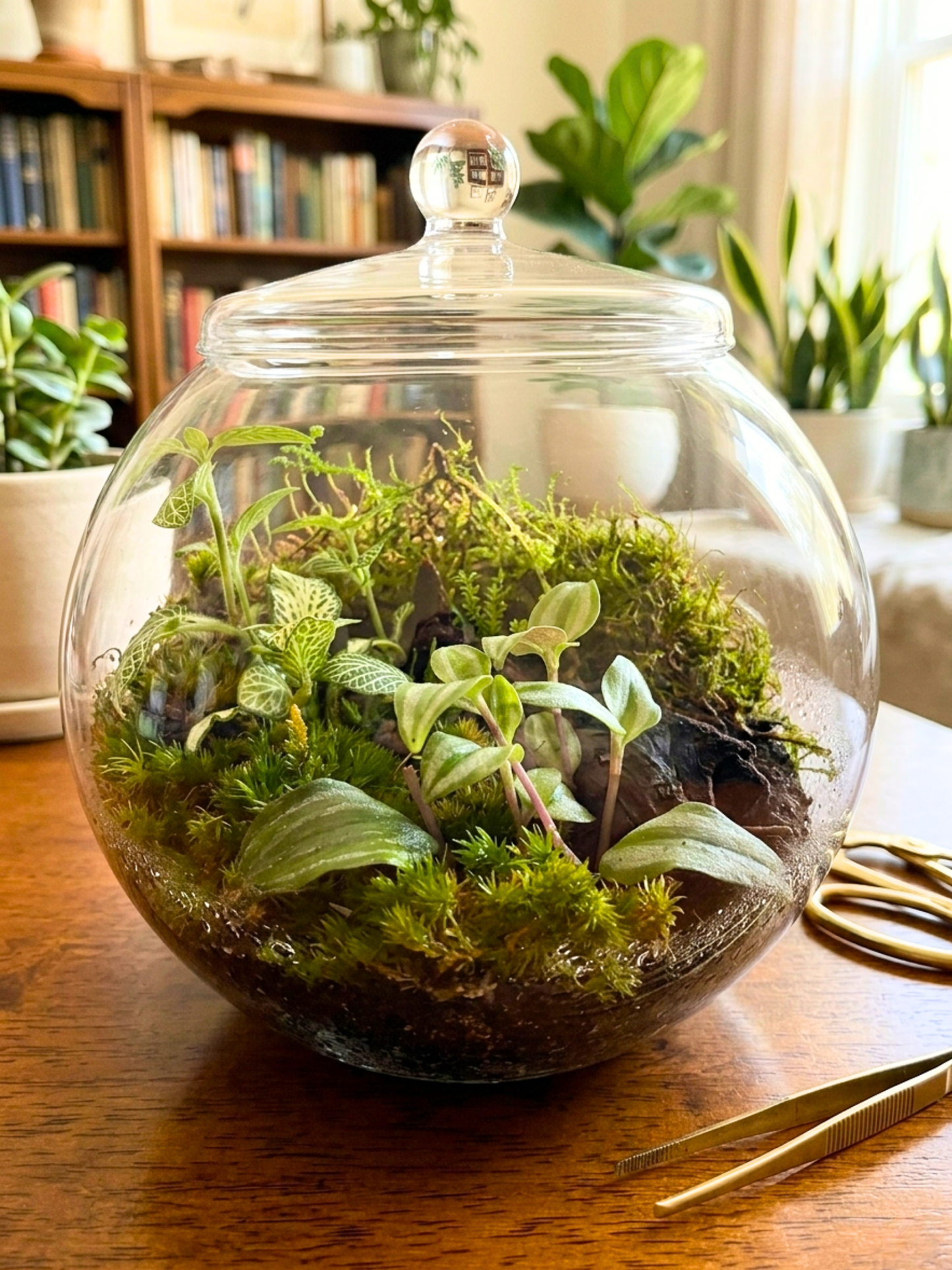 Handcrafted Classic glass terrarium 15 x 13 cm by Lilli Plants – luxury tabletop plant décor for UAE homes and offices
