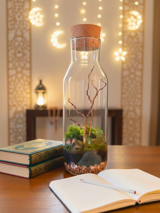 Mystic Moss Grove Tower Terrarium – Handcrafted living décor and ideal Ramadan gift