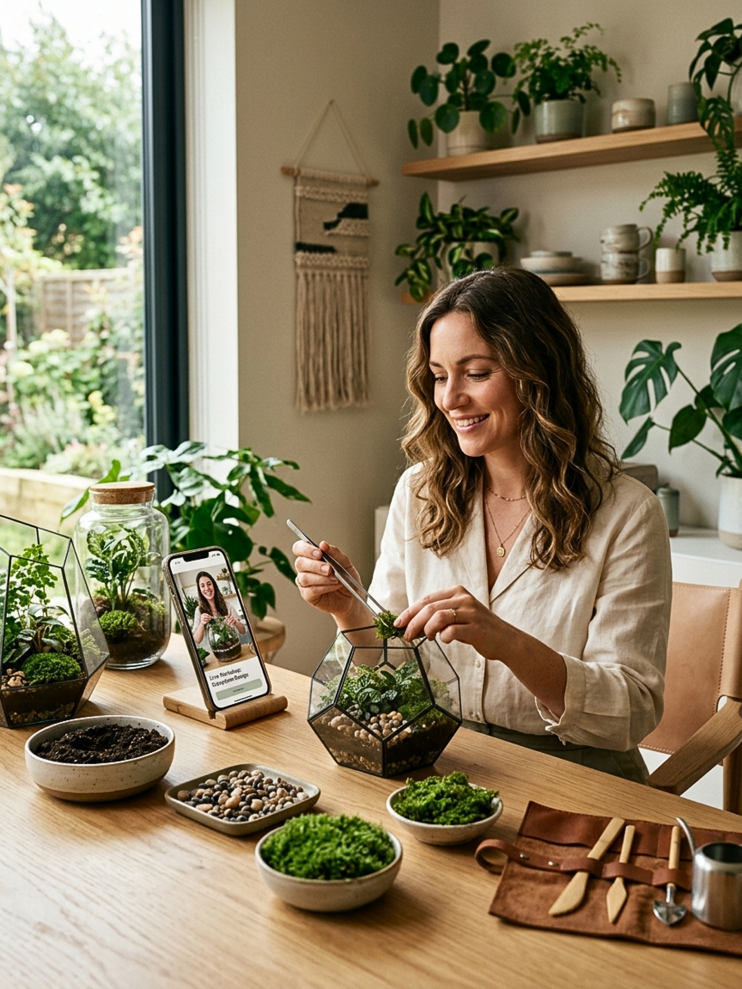 Online terrarium making course by Lilli Plants Dubai helping beginners learn professional layering and plant care techniques.