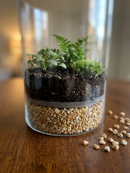 Premium 3–8 mm natural cream yellow stone gravel for terrariums, bonsai, and plant décor