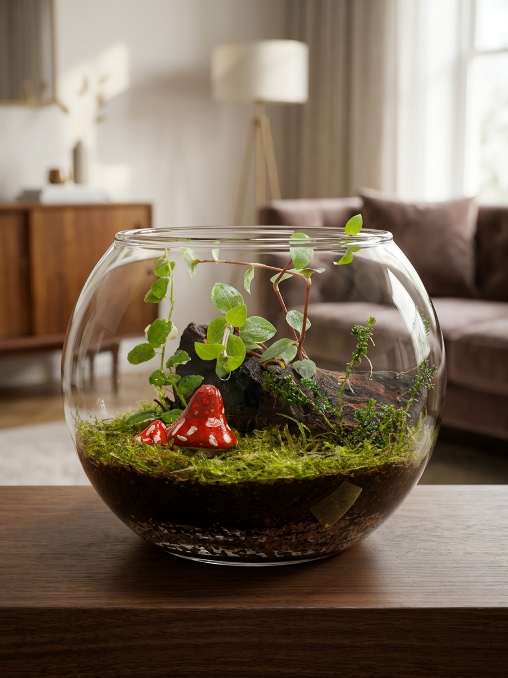 Premium Fablewood glass bowl terrarium beautifully packaged as a sustainable luxury corporate gift, highlighting artisanal craftsmanship from Dubai.