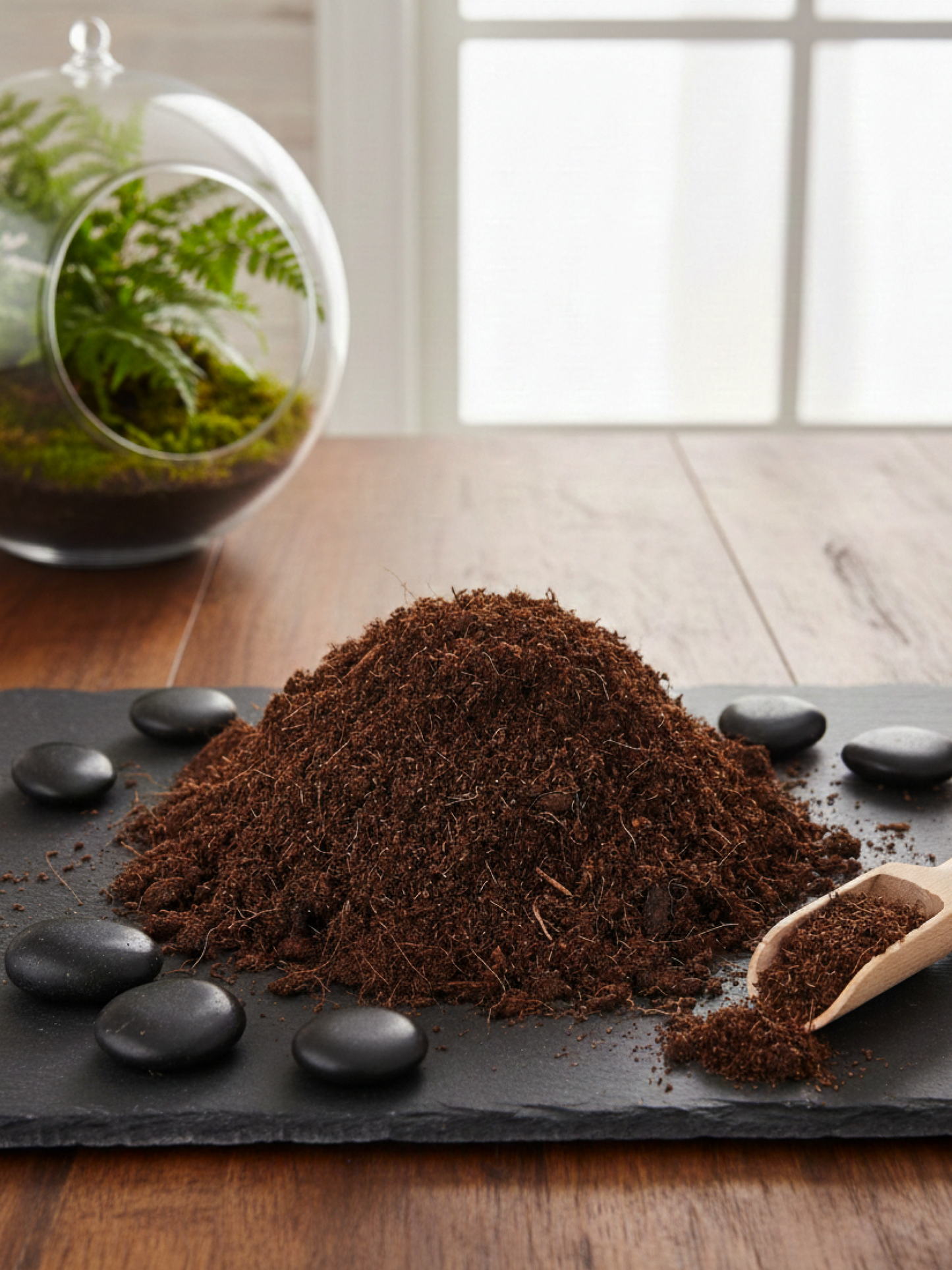 Lightweight refined soil mix for glass terrariums, paludariums and jar gardens