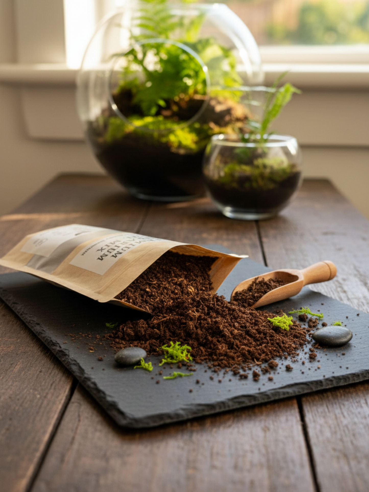 Professional terrarium planting soil for healthy root growth and balanced drainage